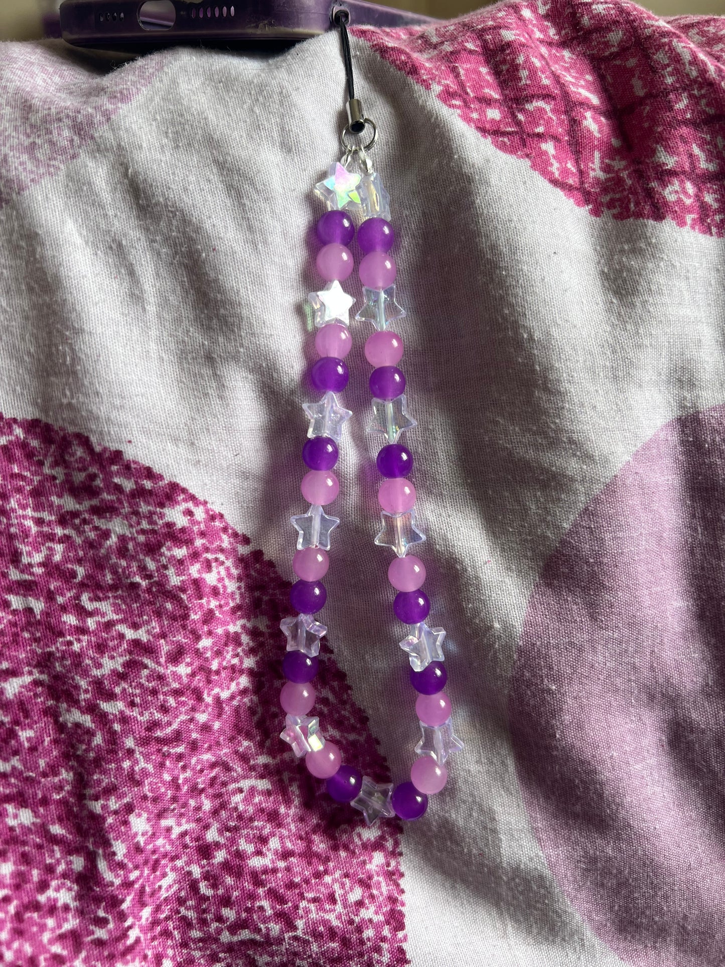 Purple star phone charm
