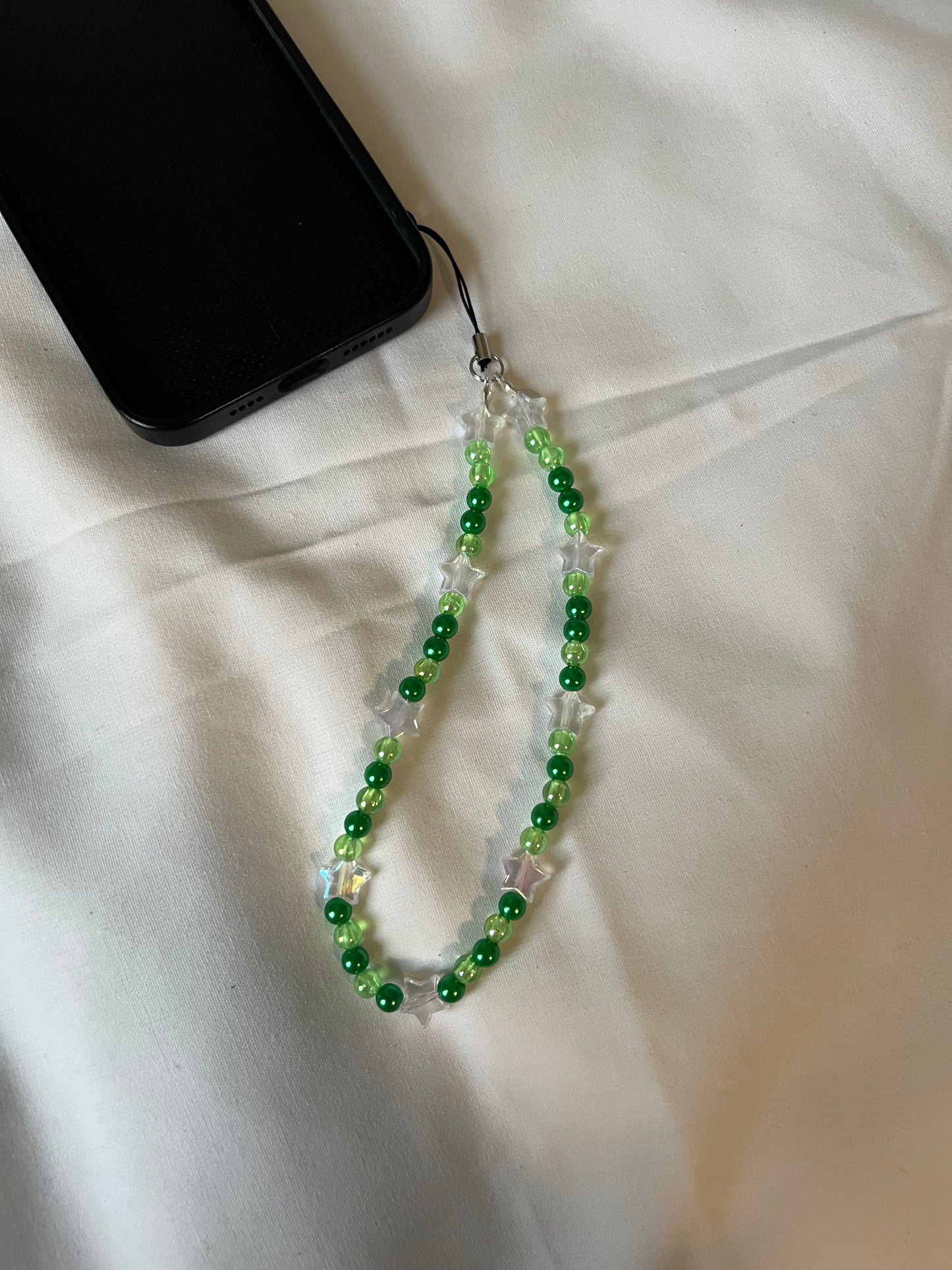 Green star phone charm