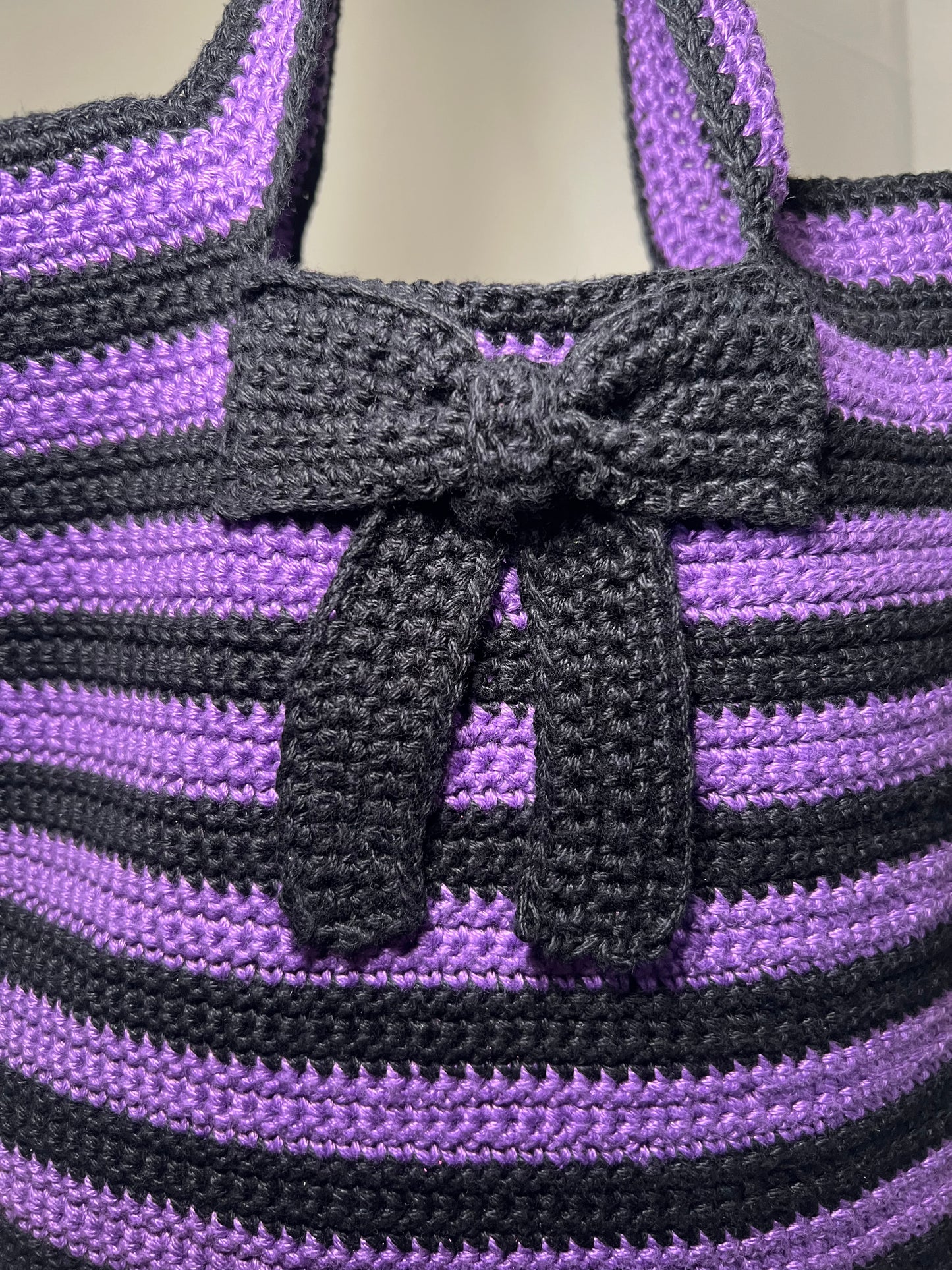 Black | Purple bow tote bag