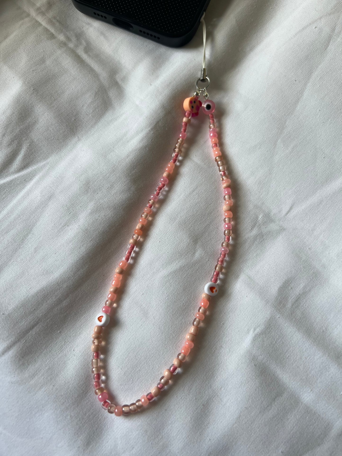 Coral pink phone charm